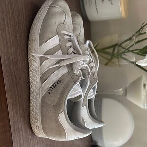 Adidas Gazelle Suede Sneakers in Gray and White